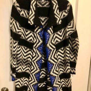 Chico’s Cotton, Wool blend sweater coat, size 1